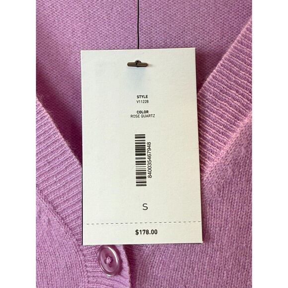 C by Bloomingdale's Women's Rose Quartz Cashmere V Neck Cardigan Size Small - Picture 4 of 6